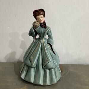 Vintage Florence Ceramics "Irene" in Teal Blue Dress Figurine 6" Tall